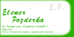 elemer pozderka business card